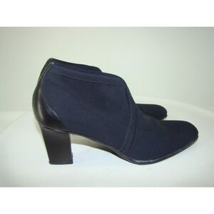 Donald J. Pliner Reya Neoprene Leather Black Ankle Boots Booties Size 8N   DB4